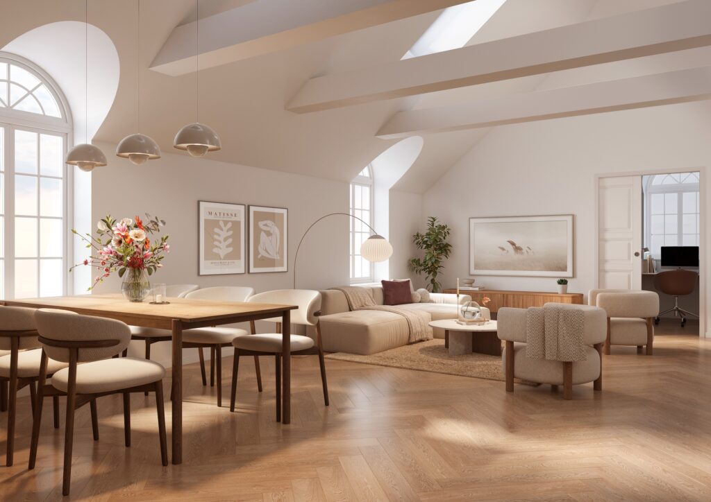 Interiör Villa Vånga takvåning